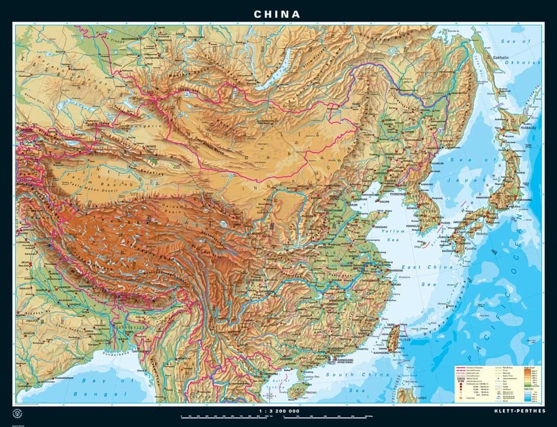 topographic نقشے چین