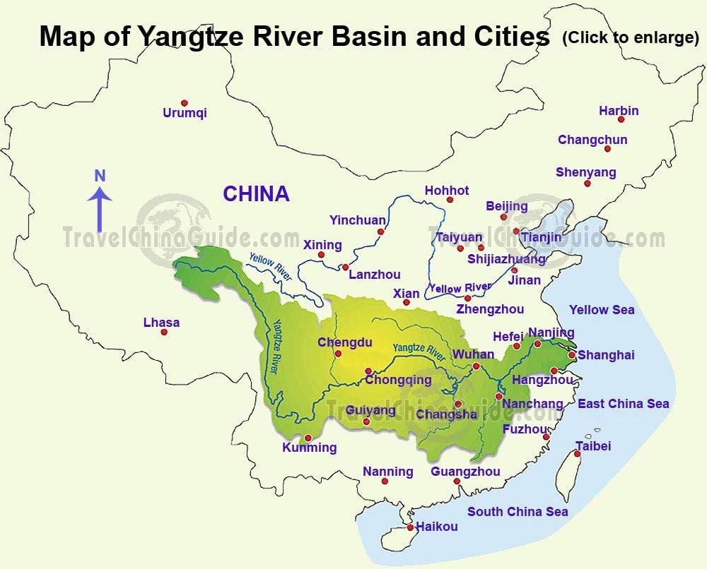 چین کا نقشہ < ؛ ؛ > yangtze دریا کے