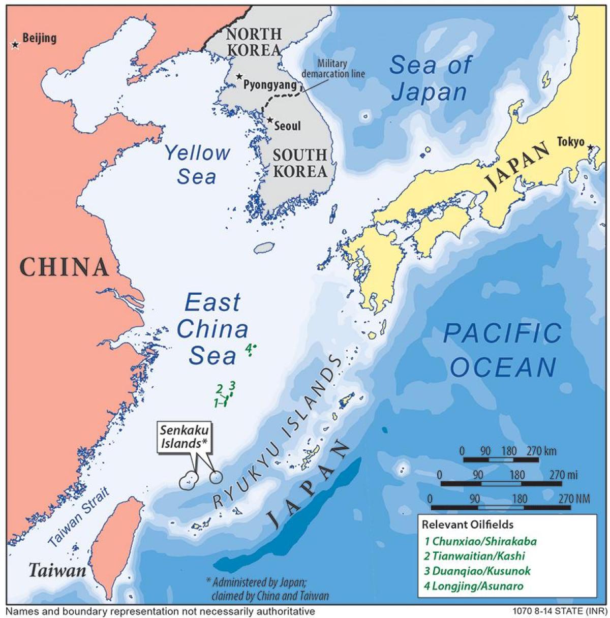 کے نقشے مشرقی بحیرہ چین