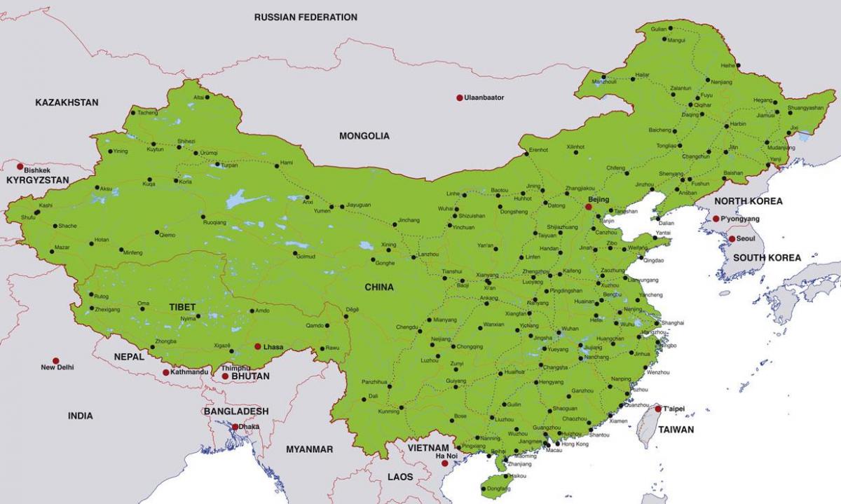 چین کے نقشے شہروں