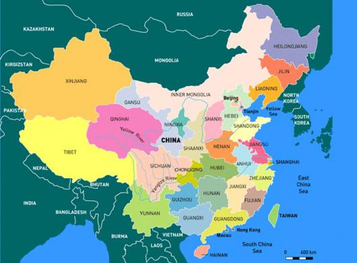 چین کے نقشہ کے ساتھ صوبوں