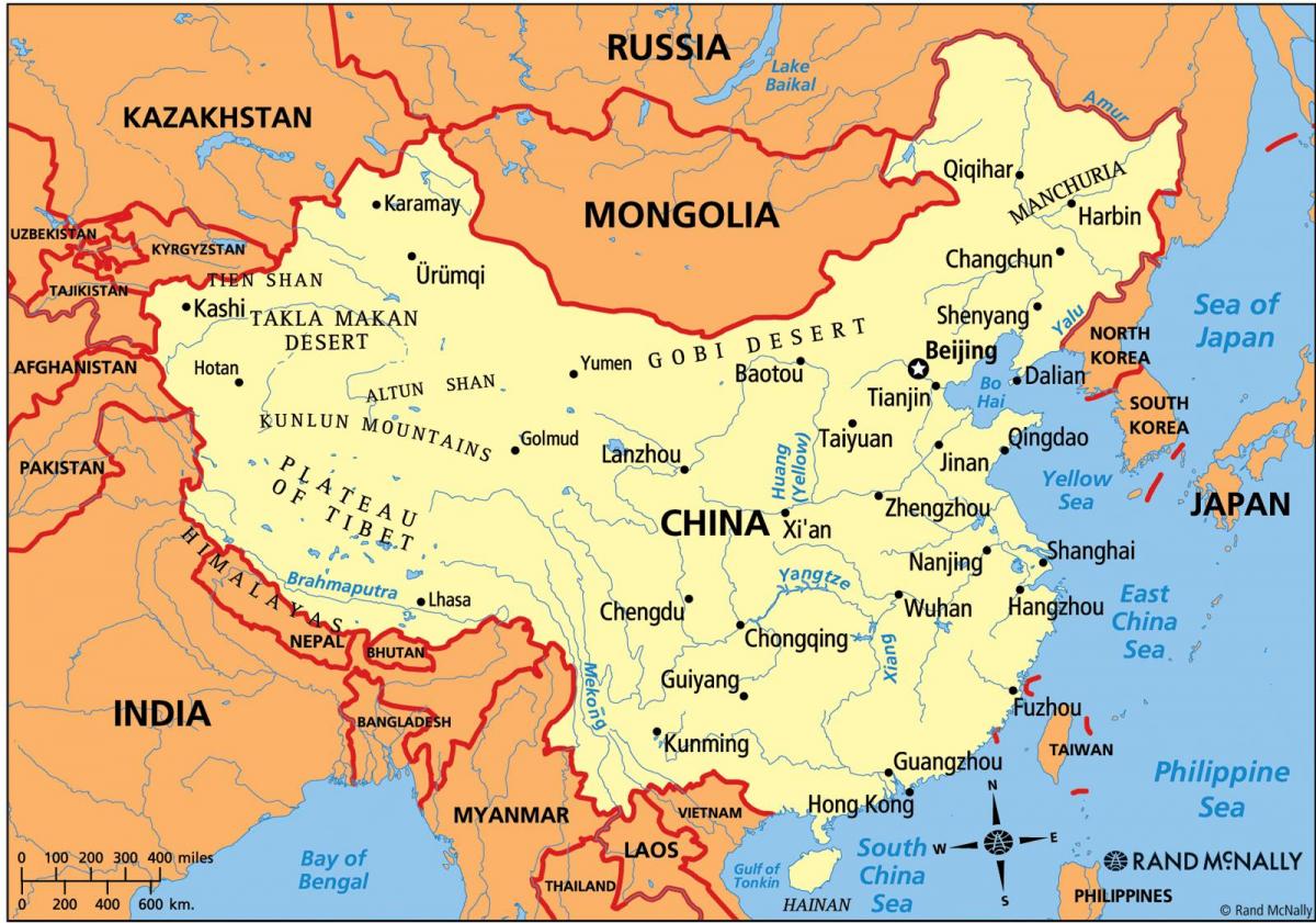 چین کے نقشہ کو سیاسی