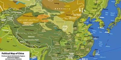 جسمانی جغرافیہ چین کا نقشہ