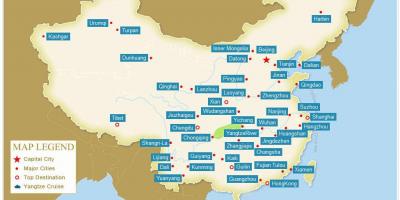 چین کے نقشہ کو شہروں کے ساتھ